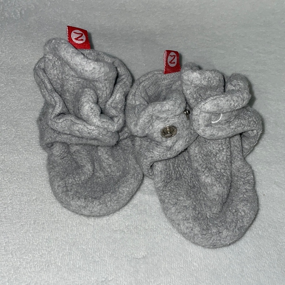 Light gray Zutano booties